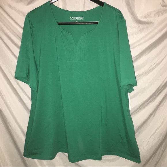 Catherine’s teal stretch tee shirt Size 2x - Picture 3 of 5